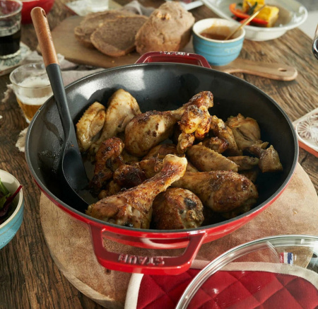 Вок со стеклянной крышкой 30 см 4,4 л, Staub, Вишневый (1312906)