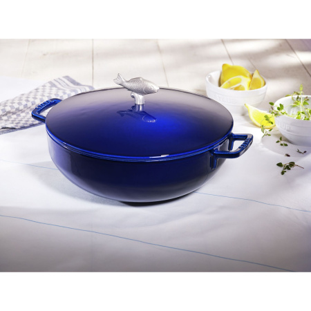 Сотейник с крышкой 28 см, 4,65 л, темно-синий, Staub (1112991)