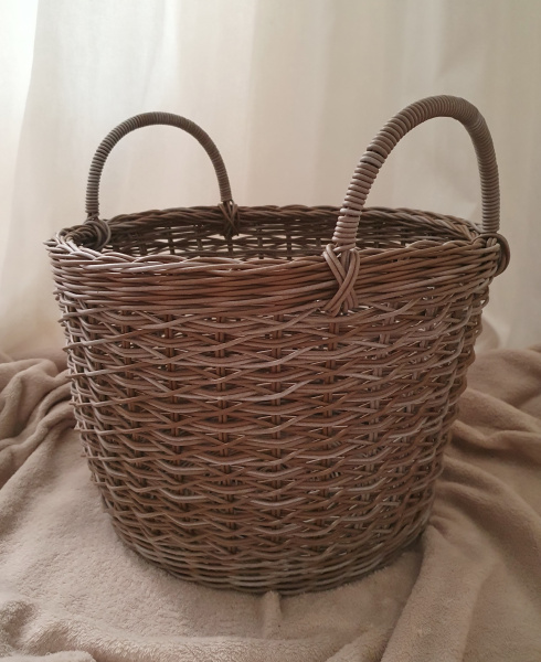 Корзина плетеная для хранения, диаметр 30 см, ручная работа
