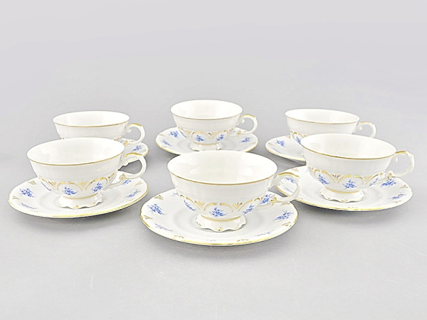 Чайный сервиз 6 персон 15 предметов Голубые цветы, Соната 07160725-0009, Leander