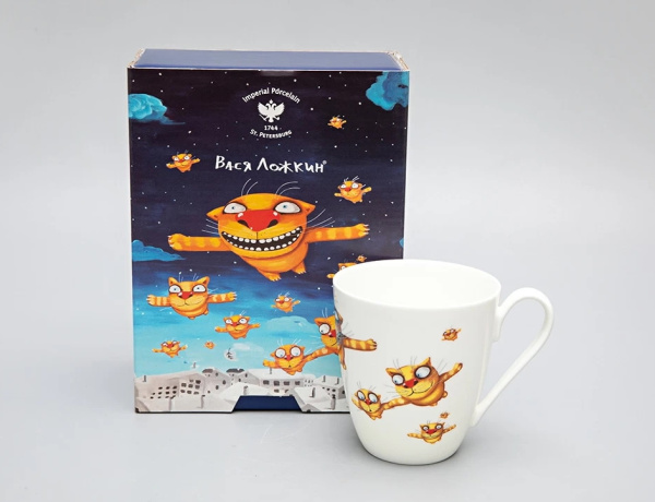 Подарочный набор ИФЗ Бокал 450 мл Вариации Вася Ложкин. Вечерний полет, Императорский фарфоровый завод 81.29342.00.1