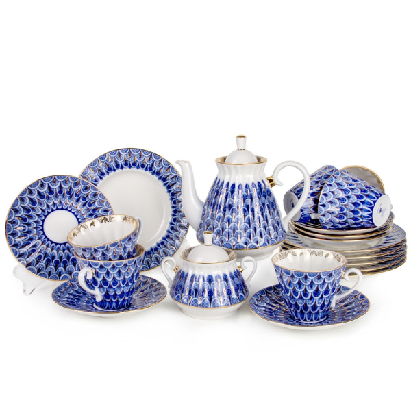 Сервиз чайный Незабудка 20 предметов (Лучистая), Императорский фарфоровый завод (ЛФЗ) 81.14821.01.1