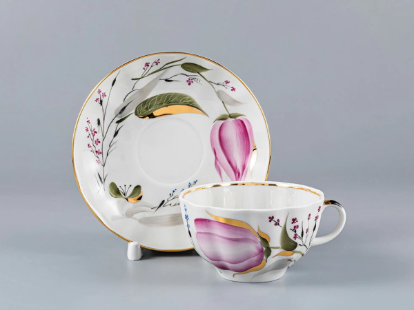 Сервиз чайный ИФЗ Розовые тюльпаны 20 предметов (Тюльпан), Императорский фарфоровый завод 81.20955.00.1