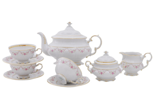 Чайный сервиз 6 персон 15 предметов, Мелкие цветы Соната 07160725-0158, Leander