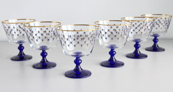 Набор (6 креманок) 380 мл Кобальтовая сетка, Императорский фарфоровый завод (ЛФЗ) 14.00063.07