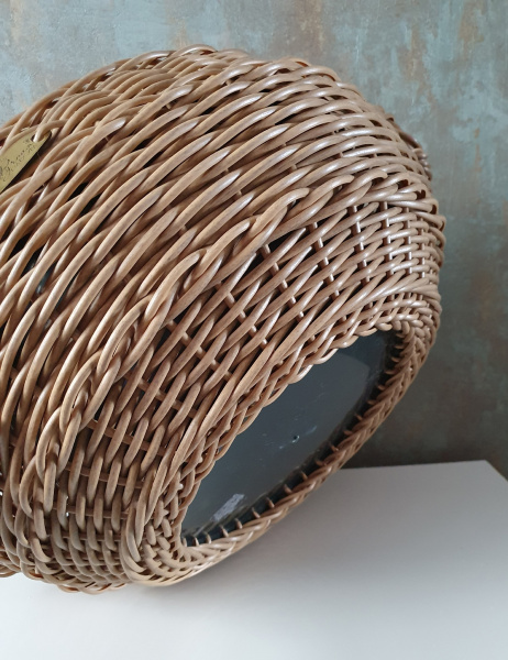 Кашпо-вазон для цветов из ротанга с ручками 14 л, цвет папирус