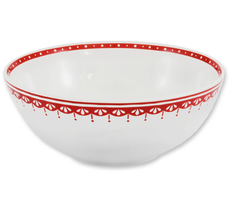 Обеденный набор на 4 персоны 20 предметов Хюгге Красные узоры 71162120-327D, Leander