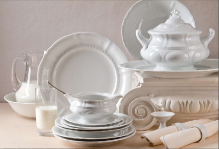 Столовый сервиз на 6 персон 25 предметов Белый фарфор, Соната 07162011-0000, Leander