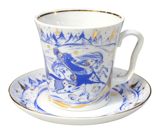 Бокал с Блюдцем ИФЗ Тройка Ленинградский 360 мл, Императорский фарфоровый завод, 81.10486.00.1