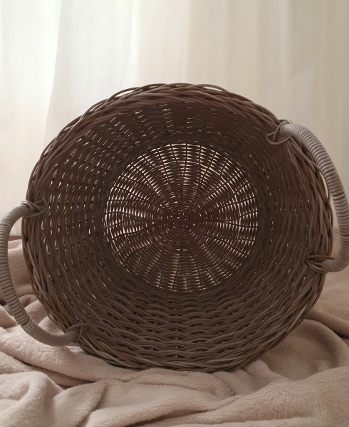 Корзина плетеная для хранения, диаметр 30 см, ручная работа