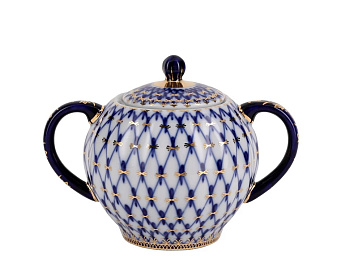 Сахарница Кобальтовая сетка (Тюльпан) Императорский фарфоровый завод (ИФЗ) 80.00234.00.1