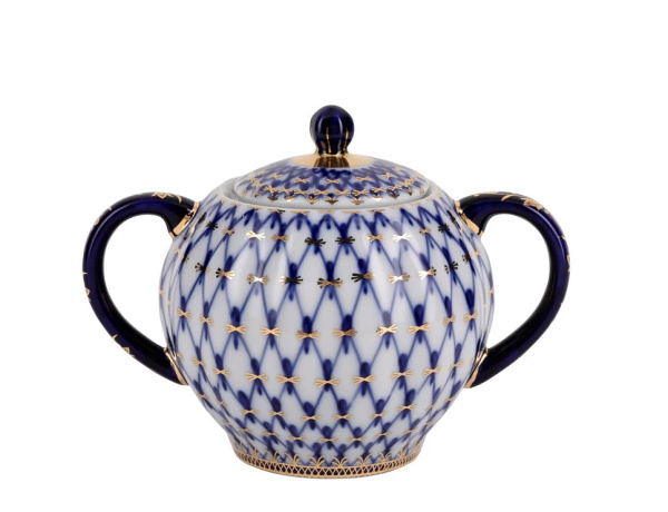 Сахарница Кобальтовая сетка (Тюльпан) Императорский фарфоровый завод (ИФЗ) 80.00234.00.1