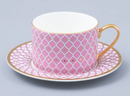 Чашка с блюдцем ИФЗ Коралл 2 (Идиллия) 250 мл, Императорский фарфоровый завод 81.31118.00.1