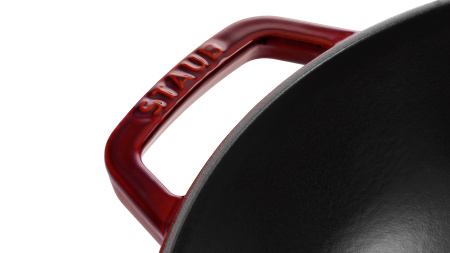 Вок со стеклянной крышкой 30 см 4,4 л, Staub, Гранат (1312987)