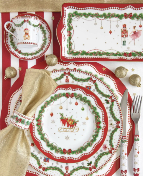 Блюдо прямоугольное 35х15 см, Щелкунчик - Новогодняя гирлянда, Magie de Noel, Easy Life Блюдо прямоугольное 35х15 см, Щелкунчик - Новогодняя гирлянда, Magie de Noel, Easy Life