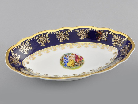 Блюдо овальное 23 см Мадонна кобальт, Мэри Энн 03111726-0179, Leander