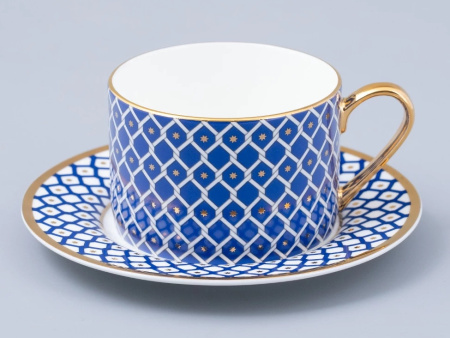Чашка с блюдцем ИФЗ Индиго 2 (Идиллия) 250 мл, Императорский фарфоровый завод 81.31121.00.1
