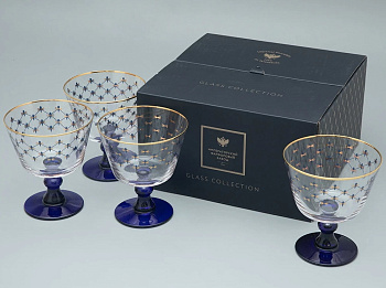 Набор (4 креманки) 380 мл Кобальтовая сетка, Императорский фарфоровый завод (ИФЗ) 14.11000.07