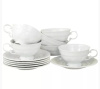 Набор чайных пар 200 мл на 6 персон 12 предметов, Белый узор, Соната 07160425-3001, Leander