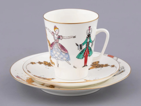 Комплект кофейный 3 предмета Золушка (Майская) Императорский фарфоровый завод (ИФЗ) 81.25406.00.1