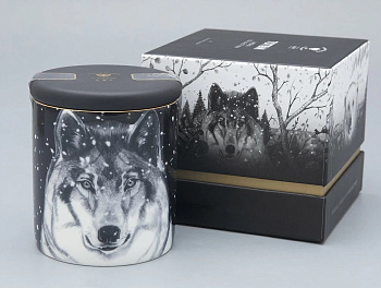 Подарочный набор Свеча ароматическая Тотем Волк, аромат Тиковое дерево, Императорский фарфоровый завод 81.31596.00.1