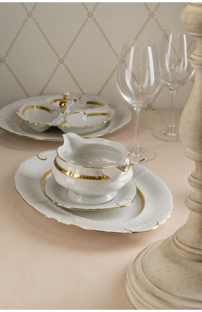 Столовый сервиз на 6 персон 25 предметов, Золотой кант Соната 07162011-1239, Leander