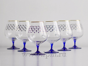 Набор (6 бокалов для коньяка) 550 мл Кобальтовая сетка, Императорский фарфоровый завод (ЛФЗ) 14.00003.07