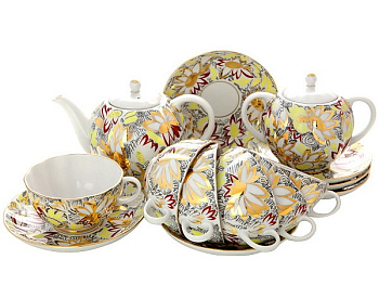 Сервиз чайный ИФЗ Золотые ромашки 20 предметов (Тюльпан), Императорский фарфоровый завод 81.21772.00.1