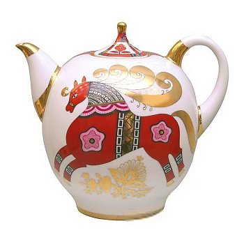 Чайник доливной Красный конь (Новгород) Императорский фарфоровый завод (ЛФЗ) 80.00765.00.1