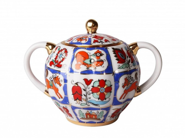 Сервиз чайный ИФЗ Русский лубок 20 предметов (Тюльпан), Императорский фарфоровый завод (ЛФЗ) 81.20958.00.1