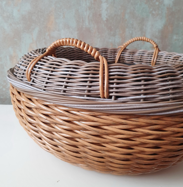 Кашпо-вазон 14 л для луковичных цветов, с ручками, ротанг, цвет Бук