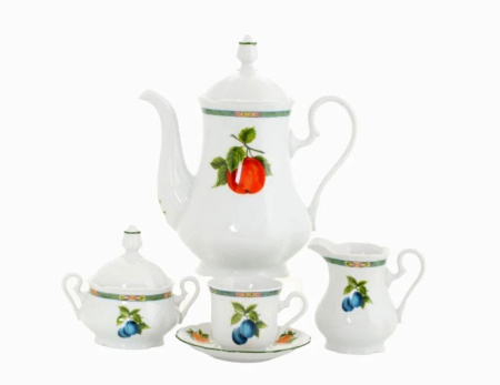 Кофейный сервиз 6 персон 15 предметов, Мэри-Энн Фруктовый сад 03160714-080H, Leander