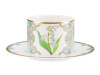Чашка с блюдцем чайная Ландыш майский (Соло) 300 мл Императорский фарфоровый завод (ЛФЗ) 81.29190.00.1