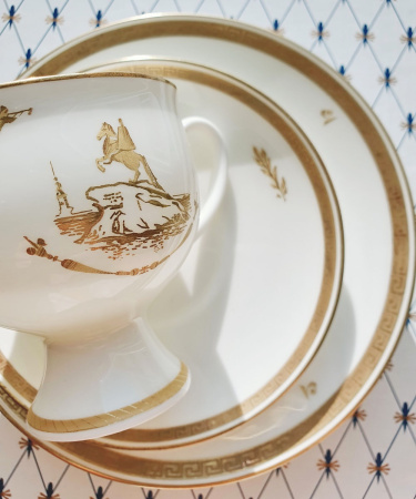 Комплект кофейный 3 предмета Северная столица (Классическая-2), Императорский фарфоровый завод (ЛФЗ)