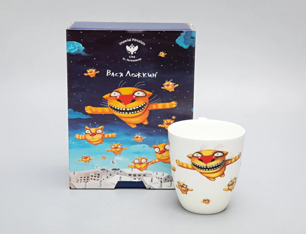 Подарочный набор ИФЗ Бокал 450 мл Вариации Вася Ложкин. Вечерний полет, Императорский фарфоровый завод 81.29342.00.1