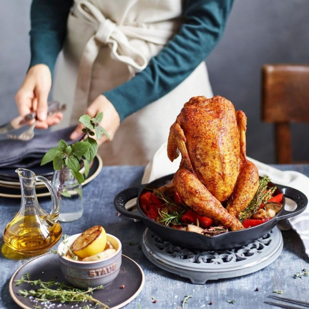 Ростер для курицы вертикальный, 24 см Staub, черный (1200023)