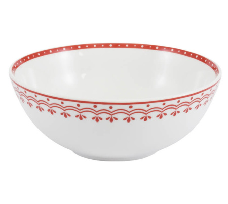 Обеденный набор на 4 персоны 20 предметов Хюгге Красные узоры 71162120-327D, Leander