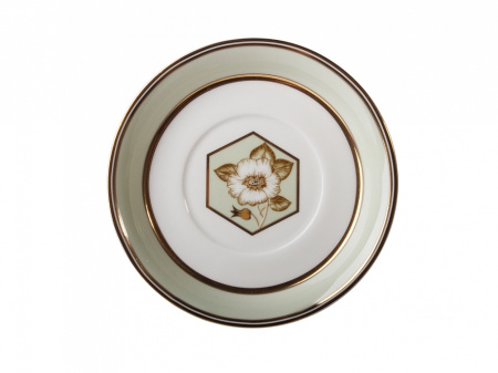 Чашка с блюдцем чайная Нефритовый фон 1 (Гербовая), Императорский фарфоровый завод (ЛФЗ) 81.20825.00.1