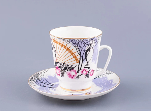 Чашка с блюдцем кофейная 165 мл, Посвящение Анне Андреевне (Майская) Императорский фарфоровый завод (ИФЗ) 81.10583.00.1