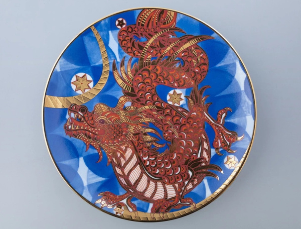 Подарочный набор Настенная тарелка 195 мм Дракон Лун, форма Эллипс, Императорский фарфоровый завод (ИФЗ) 81.31543.00.1