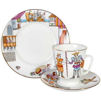 Комплект кофейный 3 предмета Дон Кихот (Майская) Императорский фарфоровый завод (ЛФЗ) 81.23693.00.1