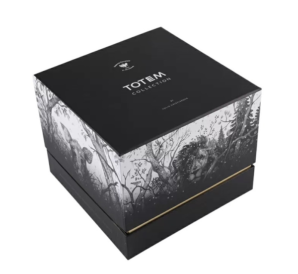 Подарочный набор бокал с блюдем и крышкой Тотем Медведь 390 мл, Императорский фарфоровый завод 81.28376.00.1