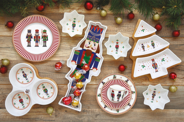 Менажница новогодняя, Щелкунчик, 2 предмета 20,5х12 см, Easy Life