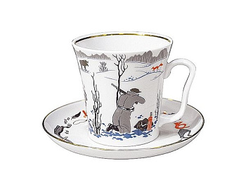 Бокал с Блюдцем Ленинградский, Ни пуха,ни пера, 360 мл, Императорский фарфоровый завод (ЛФЗ) 81.14238.00.1