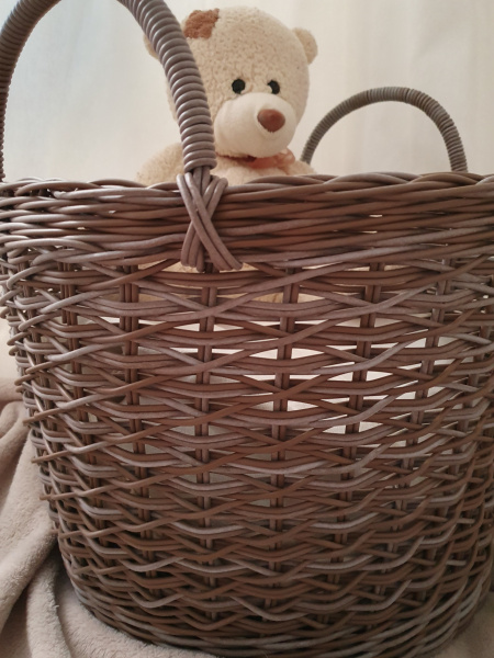 Корзина плетеная для хранения, диаметр 30 см, ручная работа