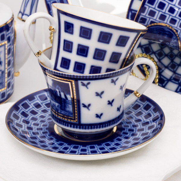 Сервиз чайный ИФЗ Мосты Санкт-Петербурга 20 предметов (Банкетная), Императорский фарфоровый завод 81.25123.00.1