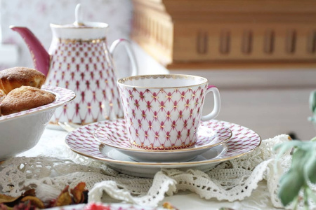 Сервиз чайный Сетка - Блюз 20 предметов (Молодежная), Императорский фарфоровый завод (ЛФЗ) 81.24872.00.1