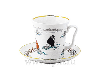 Бокал с Блюдцем Ленинградский, Ни рыбы,ни чешуи, 360 мл, Императорский фарфоровый завод (ЛФЗ) 81.14239.00.1