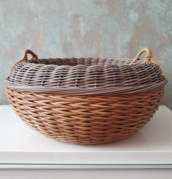 Кашпо-вазон 14 л для луковичных цветов, с ручками, ротанг, цвет Бук