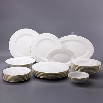 Сервиз столовый Золотая лента 24 предмета (Нега), Императорский фарфоровый завод 81.30714.00.1 Сервиз столовый Золотая лента 24 предмета (Нега), Императорский фарфоровый завод 81.30714.00.1